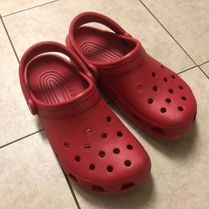 Red crocs, like new
